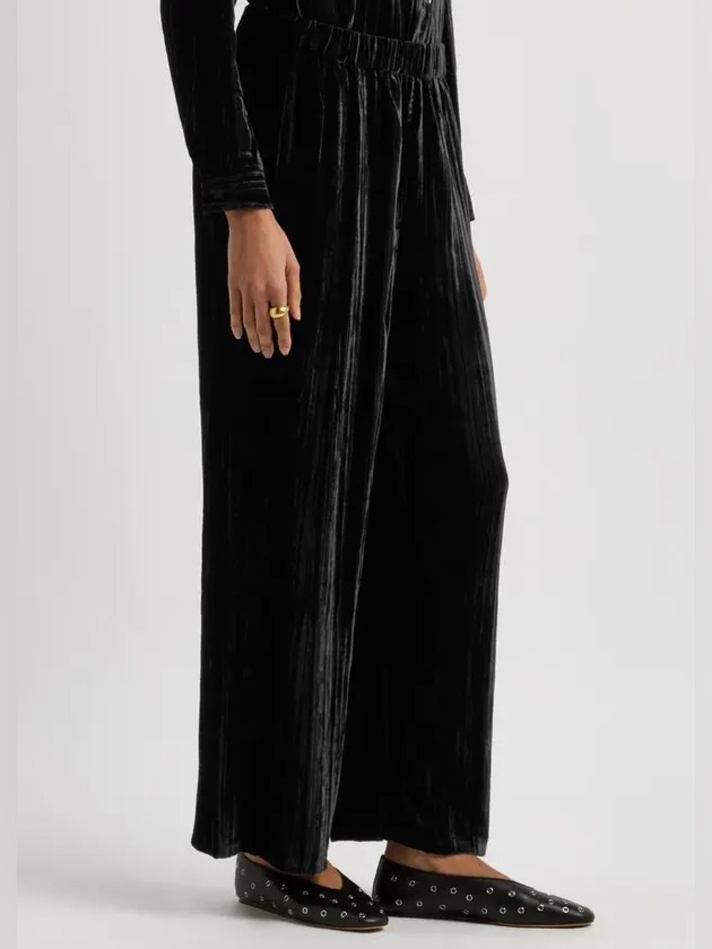 Eileen Fisher $393 Wide-Leg Velvet Trousers - Size XS